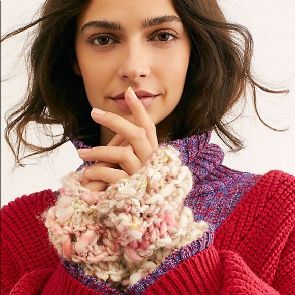 - Free people x knit collage daisy chain mitten new with tags - Picture 1 of 5